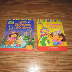Lot of (2) “DORA THE EXPLORER” Hardcover Kids Board Books~Halloween Adventure+